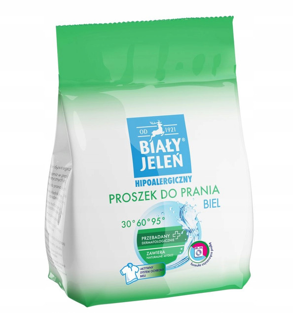 BIAŁY JELEŃ Proszek Do Prania Białego Do BIAŁYCH Tkanin 1,5 kg