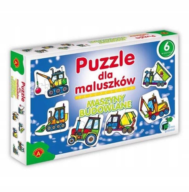 Puzzle Dla Maluszków MASZYNY BUDOWLANE Układanka Dla 3 Latka 3+ Alexander