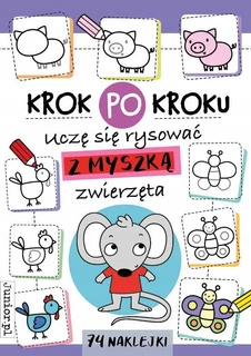 Uczę Się Rysować Z Myszką NAUKA RYSOWANIA Zwierzęta Naklejki BooksAndFun