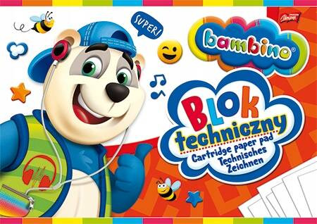 Blok techniczny biały A4 10k BAMBINO