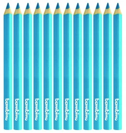 Kredki Trójkątne Grube op. 12 szt. Niebieskie Bambino