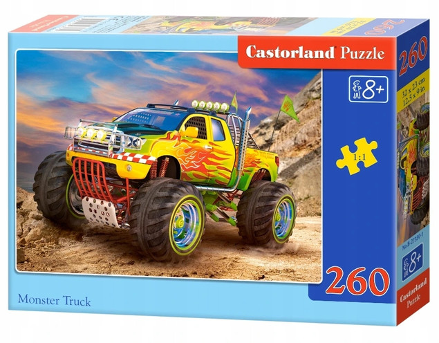 Puzzle 260 Układanka Auta MONSTER TRUCK Auto Pojazdy Wyścig 8+ Castorland
