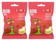 2x BOB SNAIL Żelki Owocowe JABŁKO TRUSKAWKA Bez Dodatku Cukru 2x 40g (80g)