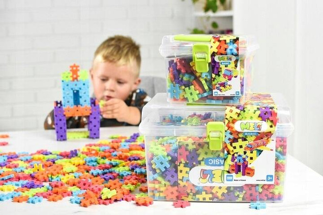 Klocki Konstrukcyjne Wafle Basic 500 Elementów Travel Box 3+ Meli 50003