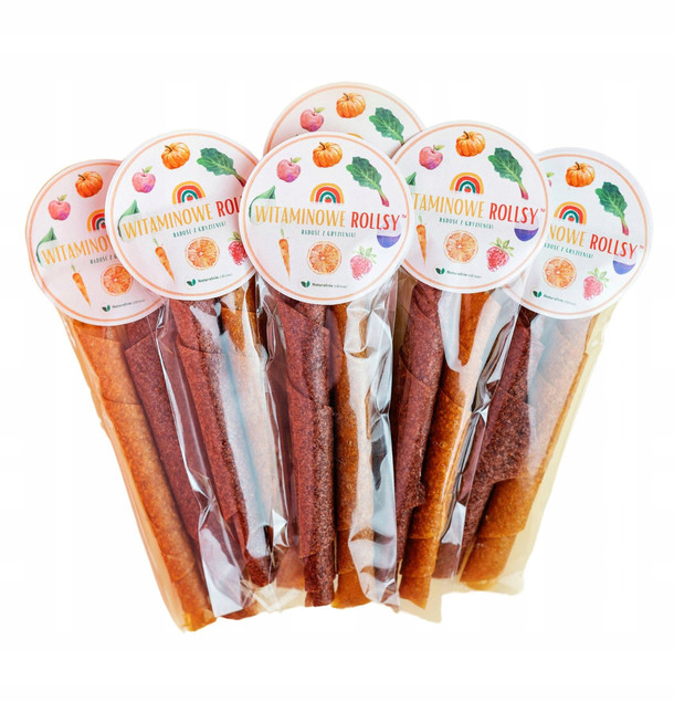 Rollsy Owocowe Dla Dzieci Twiksy TRUSKAWKA MARCHEW Zdrowa Przekąska 15g x6