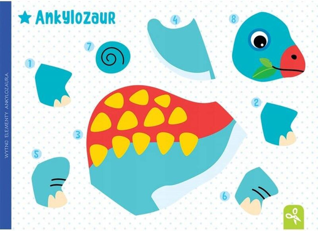 Dinozaury. Wycinam, naklejam, rysuję. Wycinanki edukacyjne