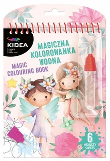 Magiczna Wielorazowa Kolorowanka Wodna MAGIA WRÓŻKI 6 Szt Pisak Kidea