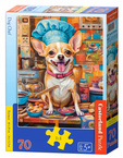 Puzzle 70 Układanka Pies CHIHUAHUA Kucharz Szef Piesek Mały 5+ Castorlsnd