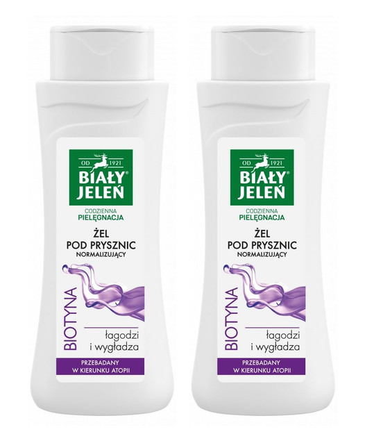 2x BIAŁY JELEŃ Żel Pod Prysznic BIOTYNA Ogranicza Złuszczanie 300ml