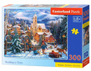 Puzzle 300 Układanka Święta ZIMA Sanki Śnieg Ludzie Dziecko 8+ Castorland