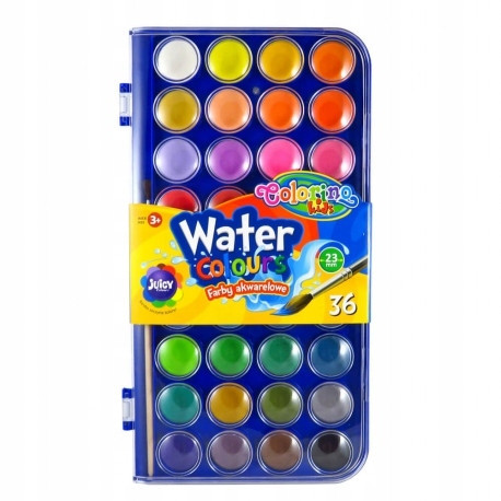 Farby akwarelowe mała pastylka 36 kol. Colorino Kids