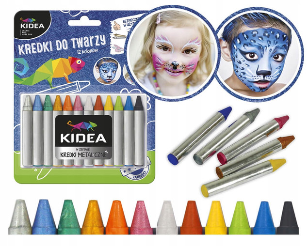 Kredki do Malowania Twarzy 12 Kolorów dla Dziecka