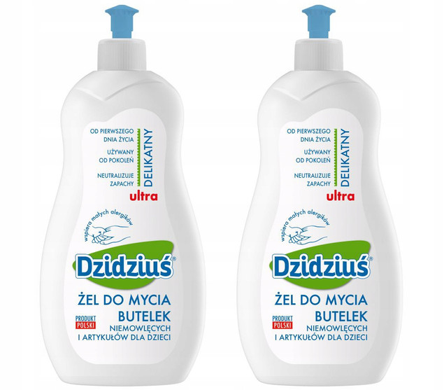 Płyn do mycia butelek i smoczków, hipoalergiczny 2x500 ml | Dzidziuś