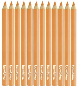 Kredki Trójkątne Grube op. 12 szt. Cieliste Bambino