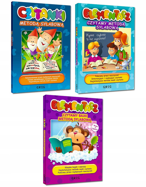 3x ELEMENTARZ CZYTANIA METODĄ SYLABOWĄ CZYTANKI BR