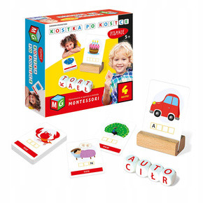 Montessori Kostka Po Kostce PISANIE 4 Kostek Zabawka Edukacyjna 5+ Multigra