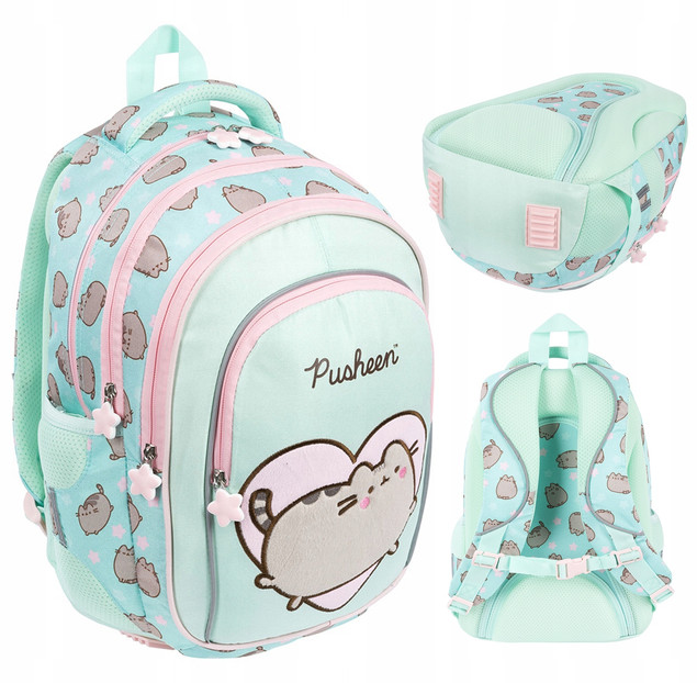 Plecak Szkolny PUSHEEN 4-Komorowy 22L Dla Dziewczynki Miętowy St.Majewski