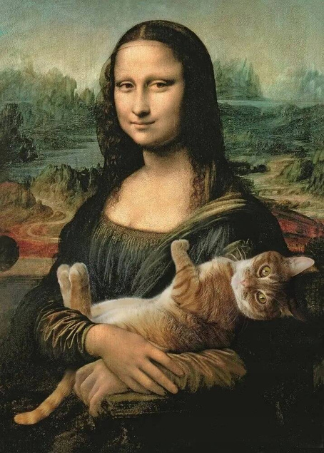 PUZZLE MONA LISA I KOT MRUCZEK 500 ELEMENTÓW TREFL