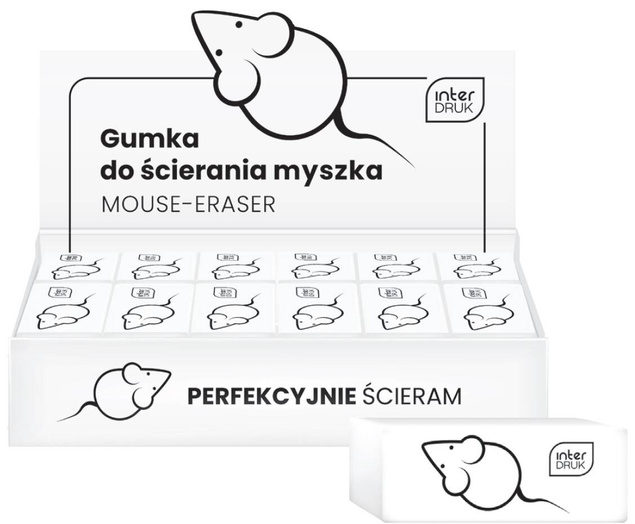 3x Gumka Do Ścierania Mazania Szkolna Biurowa Biała Interdruk