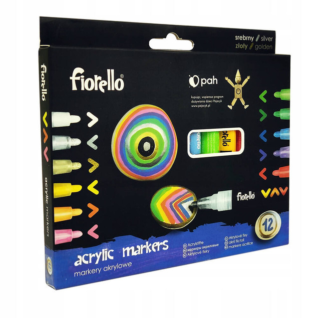 FIORELLO Markery akrylowe 12 kolorów 