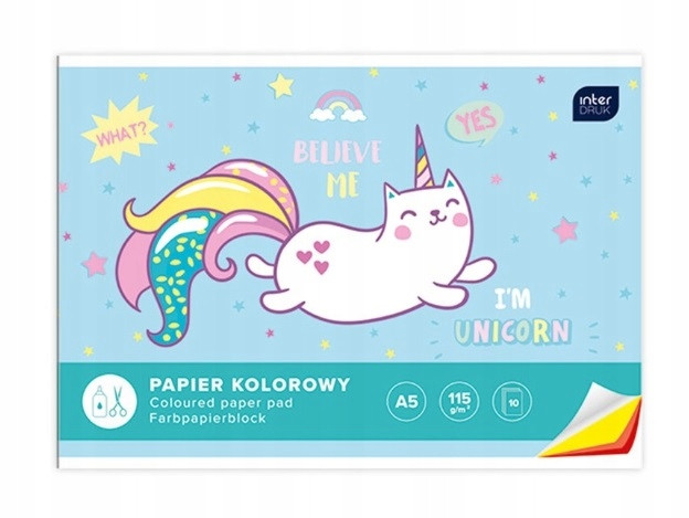 3x Blok Wycinanka Papier Kolorowy A4/10k Do Prac Plastycznych 115g