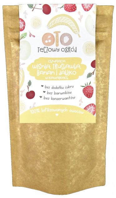 OtoLandia Tęczowy Ogród Wiśnia, truskawka, banan i jabłko liofilizowane w kawałkach 20 g