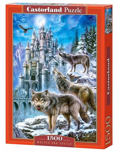 Puzzle 1500 Zamek Zima Zwierzęta WILKI Góry Układanka 9+ Castor