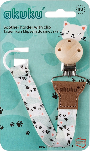 AKUKU Tasiemka ZAWIESZKA Do Smoczka Uniwersalna KOTKI A0582