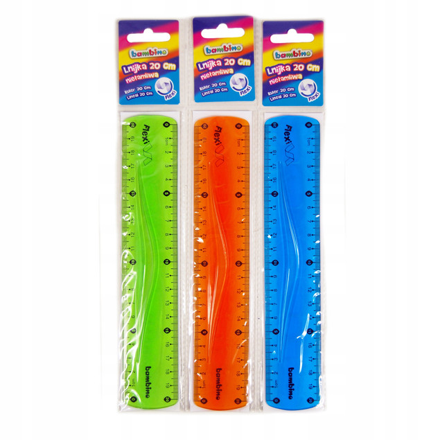Linijka BAMBINO standard 20cm Flexi MAJEWSKI, cena za 1szt.