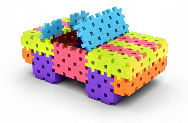 KLOCKI KONSTRUKCYJNE WAFLE MELI BASIC TRAVEL BOX 1000 EL PUZZLE 3D GOFRY