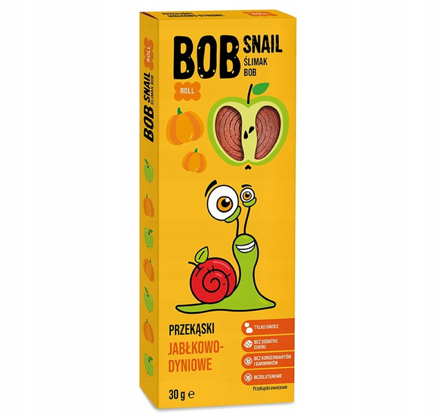 BOB SNAIL Przekąska Owocowa MIX SMAKÓW 30g x 10 Sztuk Bez Cukru i Glutenu