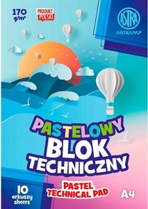 Blok kolorowy barwiony w masie Pastel A4 170g 10
