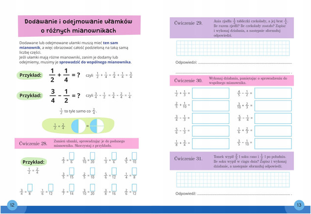 Mądry Uczeń MATEMATYKA Klasa 4-6 UŁAMKI Emilia Figacz 9+ SBM