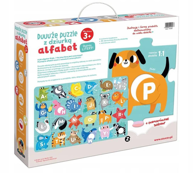 Duuuże Puzzle z Dziurką Alfabet CzuCzu