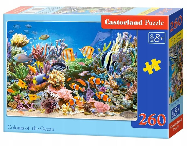 Puzzle 260 Ryby RAFA KORALOWA Ocean Kolory Rybki Zwierzęta 8+ Castorland