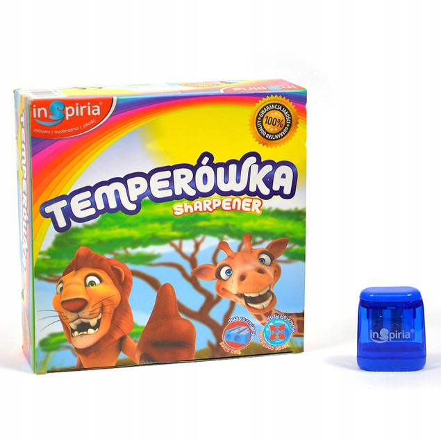 INSPIRIA TEMPERÓWKA STRUGACZKA PODWÓJNA SZKOLNA BIUROWA Z POJEMNIKIEM MOCNA