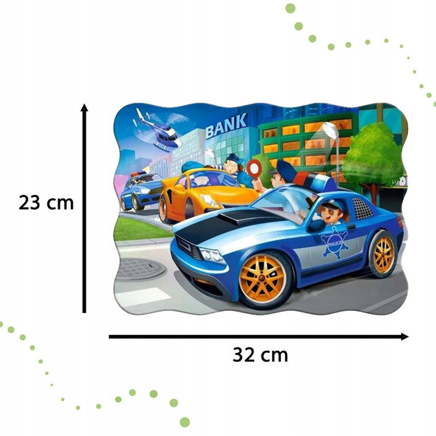 Puzzle 30 el. Układanka Dla Dzieci. Pościg Policja Castorland