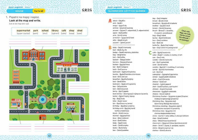 Język angielski. Karty pracy w szkole i w domu. Klasa 1
