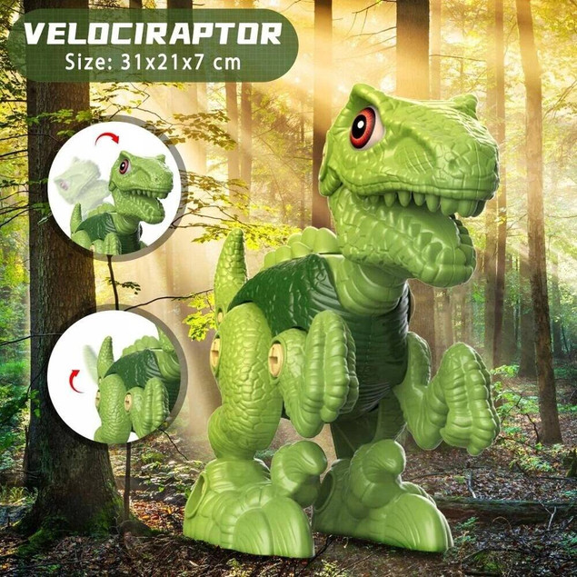 PROMO Dinozaur skręcany zielony + wiertarka 6367