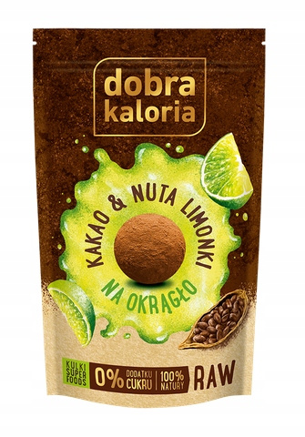 DOBRA KALORIA Zdrowa Szybka Przekąska Kulki Mocy Kakao Limonka Bez Cukru