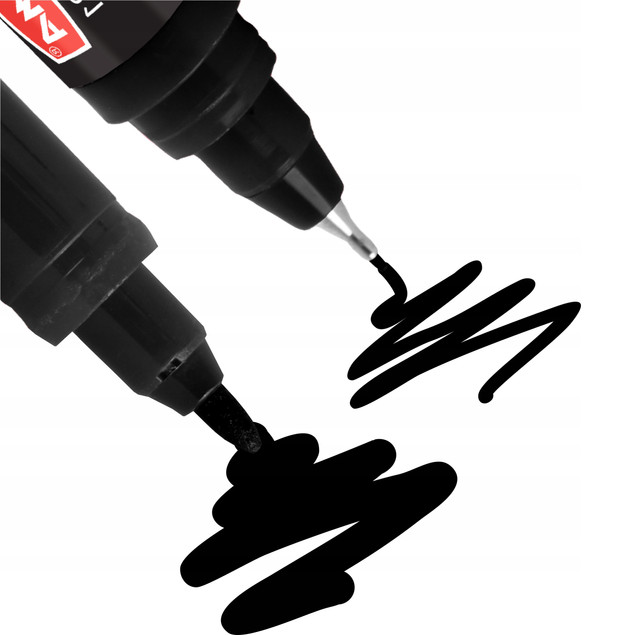 Dwustronny marker permanentny, foliopis, czarny | Toma