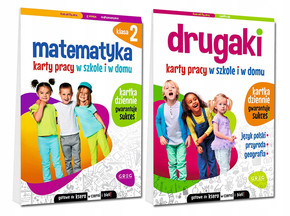 Pakiet Drugaki Karty Pracy w Szkole i w Domu Matematyka Klasa 2 Greg 2w1