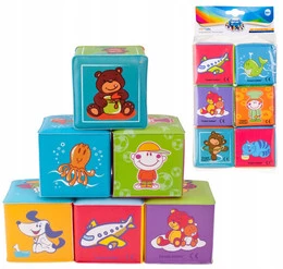 CANPOL Miękkie Klocki KOSTKA EDUKACYJNA 6 szt. 6m+