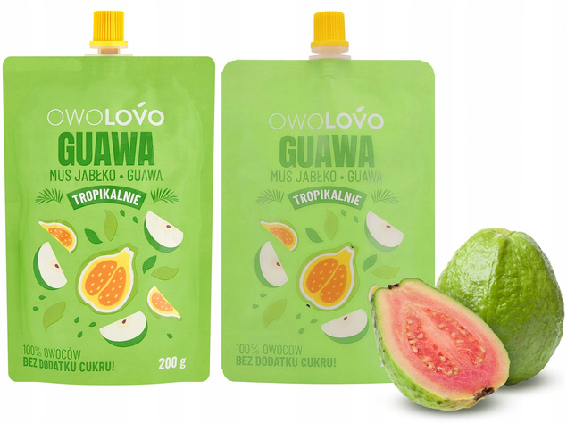 2x OwoLovo Mus Tropikalny Jabłko Guawa Dla Dzieci 200g