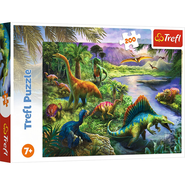 Puzzle 200 Układanka DINOZAURY Zwierzęta Dżungla Las Obraz 7+ Trefl