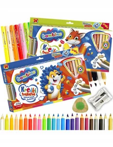 Kredki BAMBINO trójkątne 24kol.w drewnie+temp. MAJEWSKI