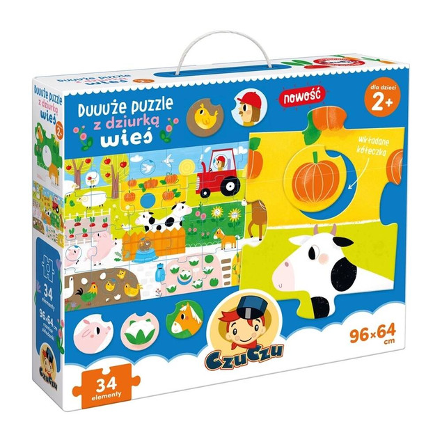 Duże Puzzle z dziurką Wieś CzuCzu 2+ Czu Czu