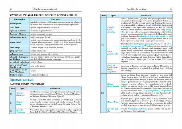 Tablice język polski (literatura polska +...) Greg