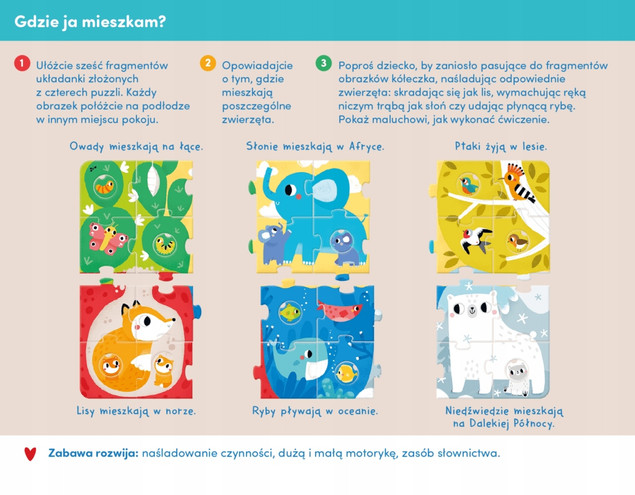 CZUCZU Duuuże puzzle z dziurką Zwierzęta