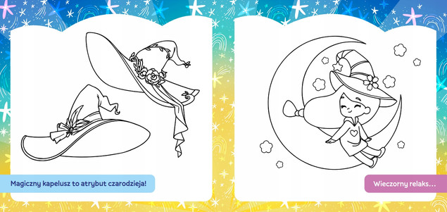 Kolorowanka z tatuażami fluo Szkoła magii